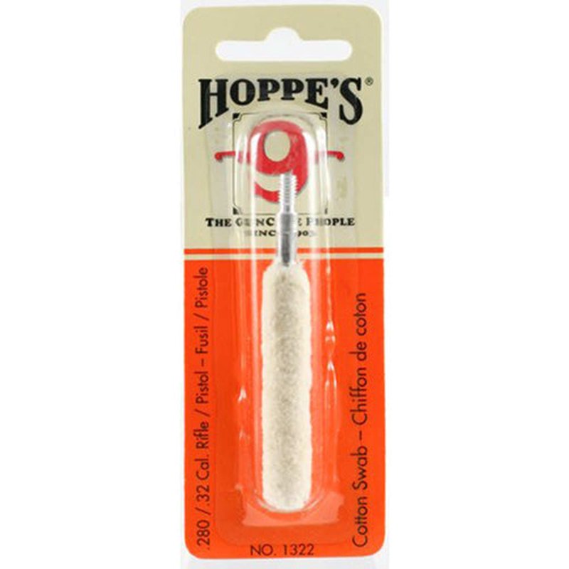 Hoppe's HOP1322 Cotton Cleaning Swab .28-.32 Bore Soft Washable (10 Pack)