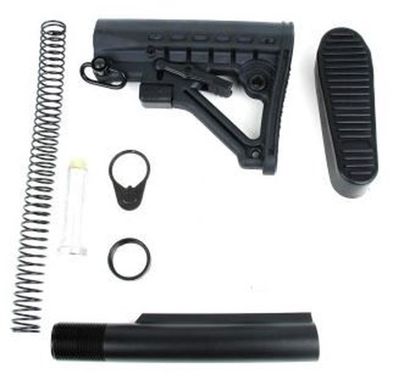 Tacfire AR15 Buffer Tube Kit w/6 Position Stock & Buttpad