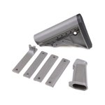 Griffin Armament AR-15, AR-10 ECS Stock with Pistol Grip and Rail Shields Gray
