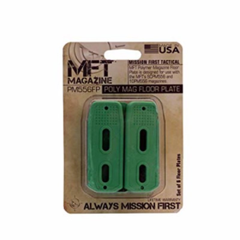 MISSION FIRST TACTICAL Polymer Magazine Floor Plate - 6 Pack Green