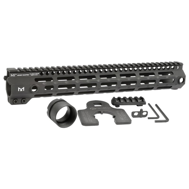 Midwest Industries 1-Piece G4 Free-Float Handguard 13.37\" for AR-15, Black - MI-G4M13.375