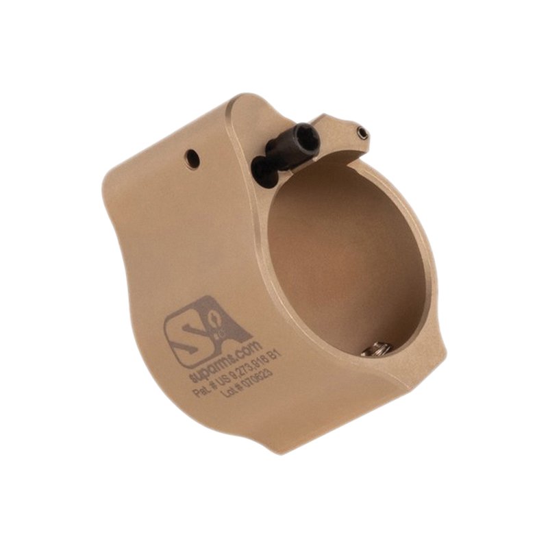 Superlative Arms Solid Set Screw Direct Impingement Adjustable Gas Block 0.936" x 1", Tan