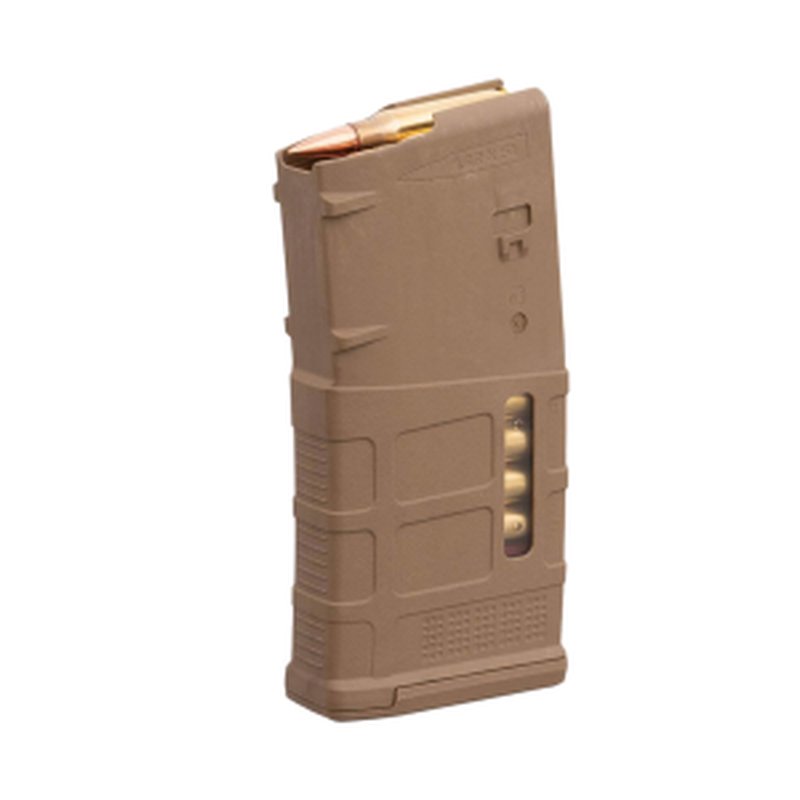 Magpul PMAG 20 LR/SR Gen M3 Window AR-10 Magazine 20rd 7.62x51 Medium Coyote Tan