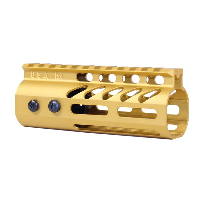 Guntec USA 4in Ultra Lightweight Thin M-LOK System Handguard w/ Monolithic Top Rail