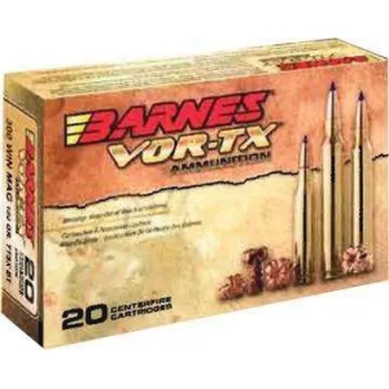 Barnes VOR-TX 338 Win Mag 210 Grain Tipped TSX Boat Tail Rifle Ammo