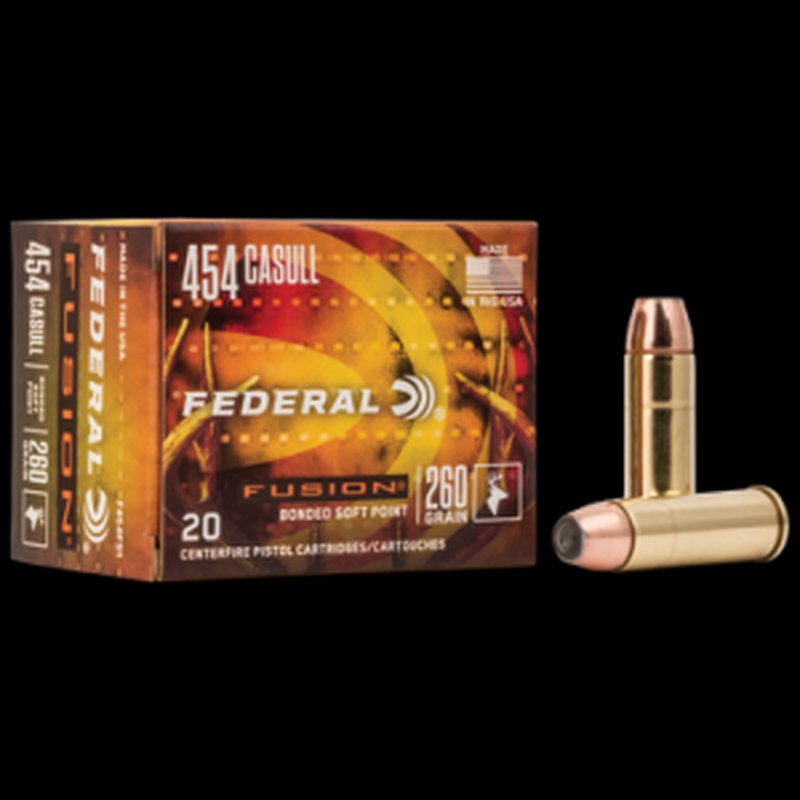 Federal Fusion 454 Casull 260 Grain Soft Point Ammo (20 Rounds)