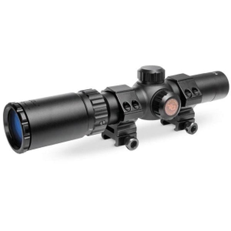 Truglo Tru-Brite 30 Hunter Rifle Scope - 1-4x24mm, 30mm CIR Rings, Matte Black