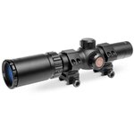 Truglo Tru-Brite 30 Hunter Rifle Scope - 1-4x24mm, 30mm CIR Rings, Matte Black