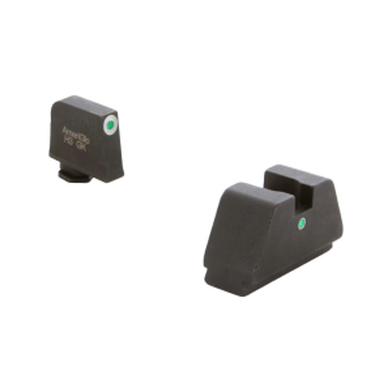 Ameriglo 3XL Tall Green Tritium White Outline Front, Tritium Dot Rear Glock Sight Set KQGL193