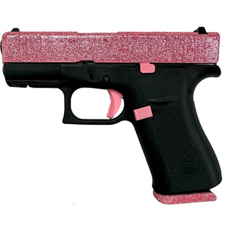 Glock 43X 9mm Luger Custom Handgun (3.41" BBL) Bubble Gum Glitter
