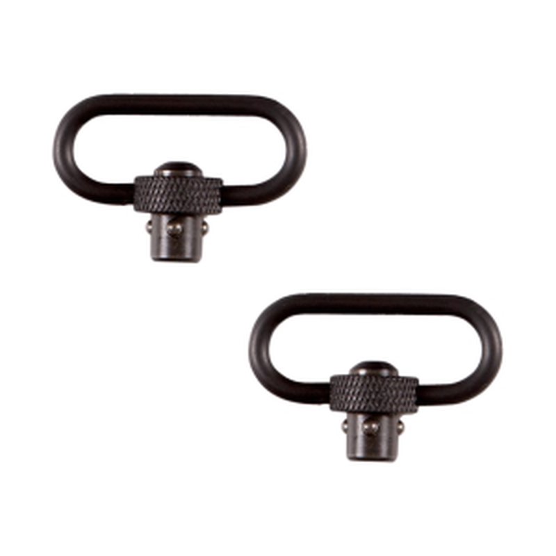 Allen Company Quick Detach Push Button QD Sling Swivels Set, 1.25 Inch Loops, Black, Model 14516