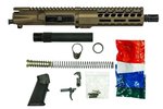 Ghost Firearms Complete Upper Receiver, Pistol Lower Parts Kit, 9mm, 7.5in, Pistol, 4150 Chrome Moly Steel Barrel, 1-10 Twist, 7in M-LOK Rail, A2 Flash Hider, FDE