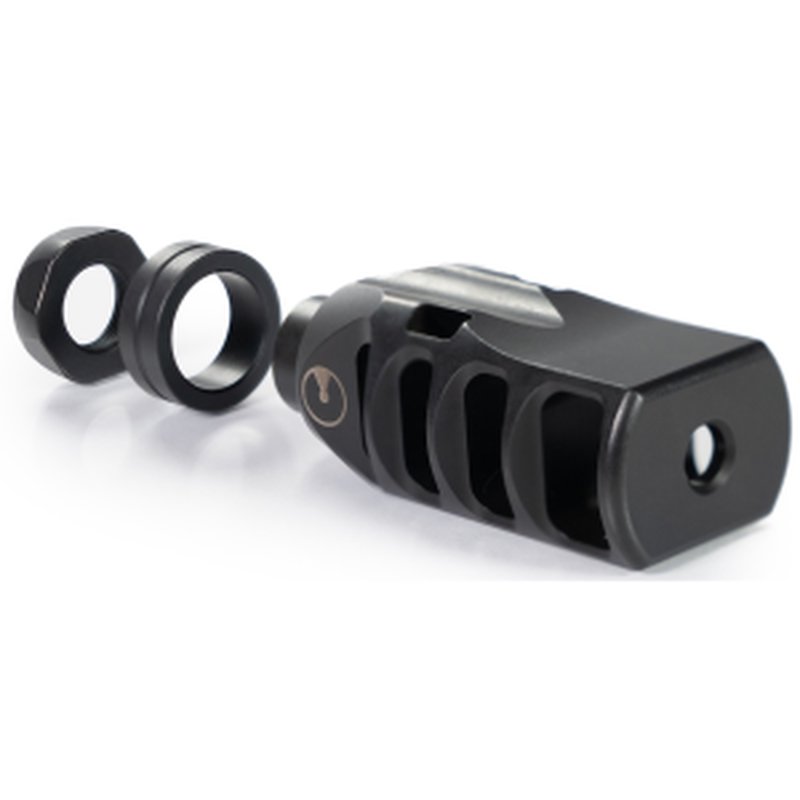 Ultradyne UD11010 Pegasus Tanker Compensator Muzzle Device, 1/2-28 UNF, Black Nitride, 416 Stainless