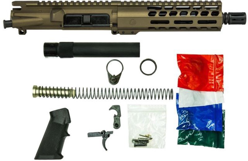 Ghost Firearms Upper Receiver, Pistol Lower Parts Kit, 5.56mm/.223, 10.5in, Carbine , Moly Barrel, 1-7 Twist, 9in M-LOK Free Float Hand Guard, A2 Flash Hider