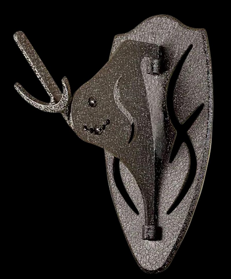 Skull Hooker Big Hooker Short Arm Wall Mount Black Steel 4-Inch Clearance SKHBHSAASSYBLK