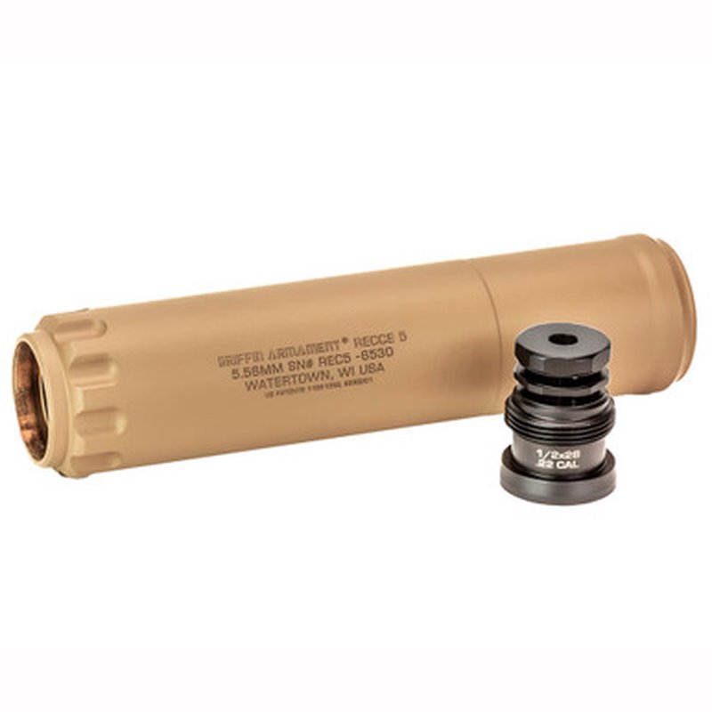 Griffin Armament Recce 5 Fixed Mount Suppressor Magpul FDE GAREC5FDE-W