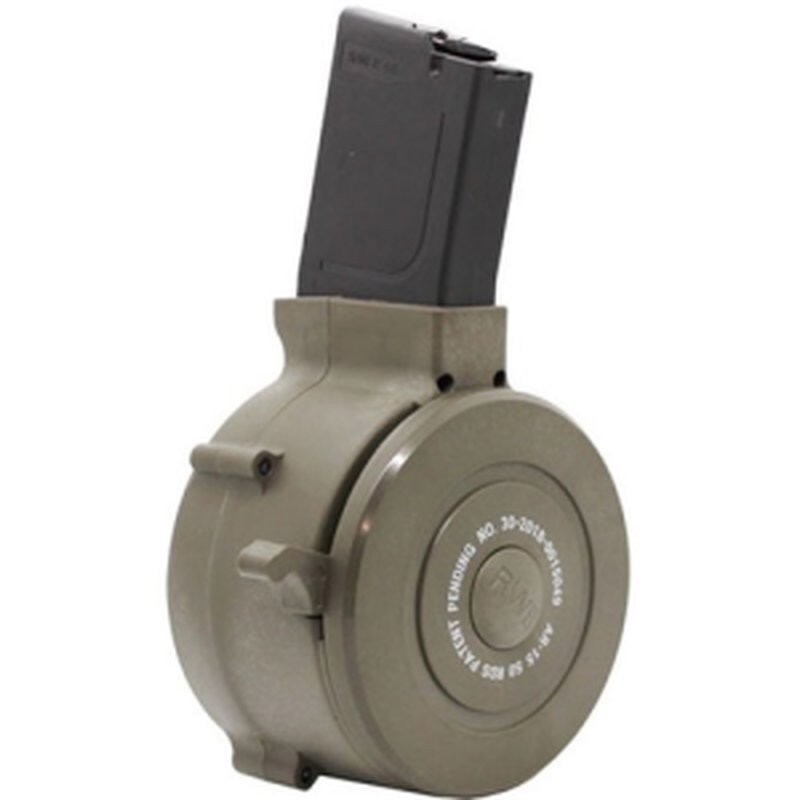 IVER JOHNSON AR15 .223/5.56 50rd Drug Mag Poly - OD Green