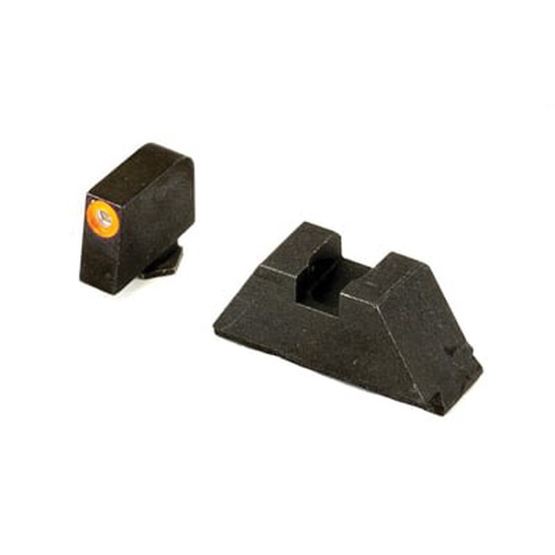 AmerGlo Suppressor Height Green Tritium Orange Outline Front Black Rear Sight Set For All Glocks