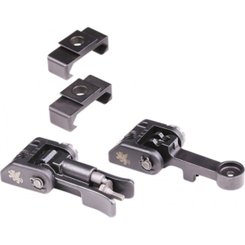 Griffin Armament GAM2S M2 Sight Kit AR-Platform Flip Up 17-4 Stainless Steel Black Melonite QPQ Finish for Picatinny Rail Includes 12 o'clock Plates & Fasteners