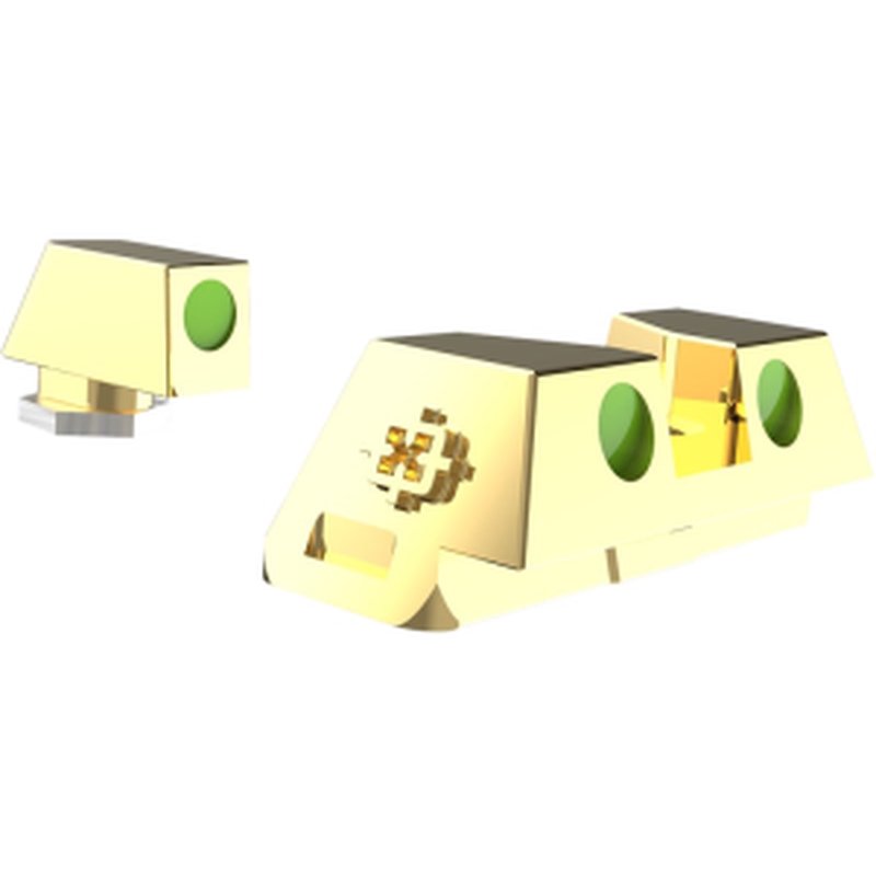 Cross Armory CRGSS-GD 3-Point Fiber Optic Sight Set for Glock (Green/Gold)
