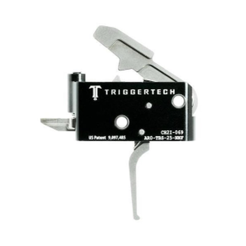 TriggerTech AR15 Adaptable Flat Trigger 2 Stage Adjustable Stainless Steel/Black