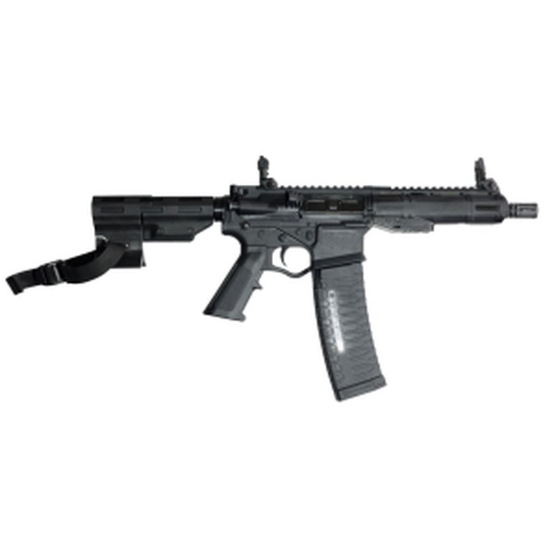 ATI Alpha Maxx Semi-Auto AR Pistol 5.56 NATO/.223 Rem, 7.5" Bbl, M-LOK Handguard, 60 Rd Magazine, Flip-Up Sights, Brace, Black - ATIGAX5567ML60TB