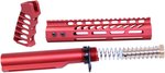 Guntec USA AR-15 9in Pistol Brace Build Kit With Milspec Buffer Tube Anodized Red