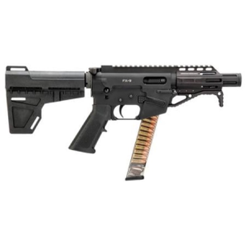 Freedom Ordnance FX-9 9mm AR Pistol 4.5 inch Barrel, Black with Shockwave Blade Stabilizer - FX9P4