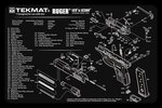 TekMat Ruger LC9 Cleaning Mat 11x17 Rubber Oil-Resistant Parts Diagram TEKR17RUGERLC9