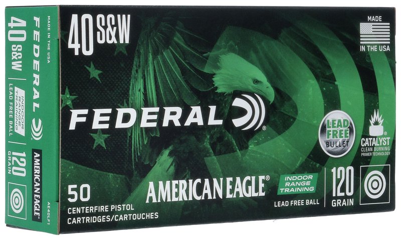 Federal American Eagle .40 S&W Handgun Ammunition 120 Grain Lead Free Brass