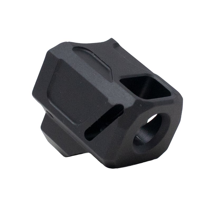 Faxon EXOS-553 9mm Glock 17 Gen 5 Pistol Compensator, 1/2x28, Black Anodized