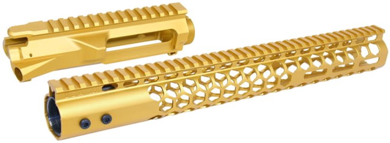Guntec USA AR-15 Stripped Billet Upper Receiver 15 in Air Lite Series Honeycomb M-LOK Handguard Combo Set