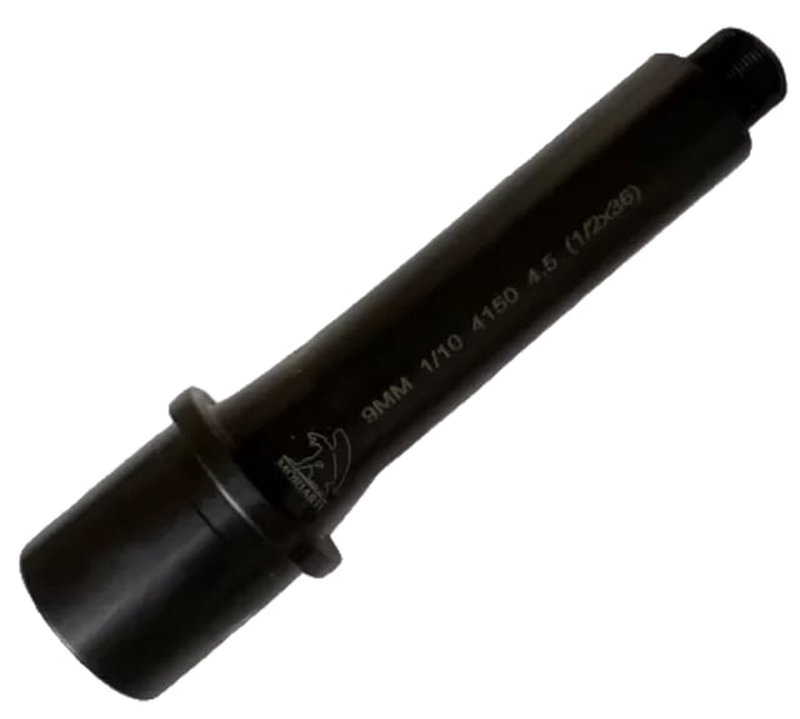 Moriarti 9mm AR-15 Barrel Threaded 4.5 Inch 1-10 Twist Nitride Black