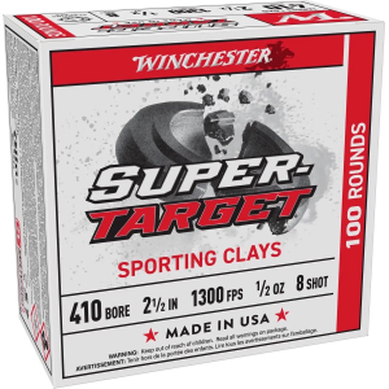 Winchester Super Target 410 Bore 2-1/2 in 8 Shot 1/2 oz Lead Shotshells