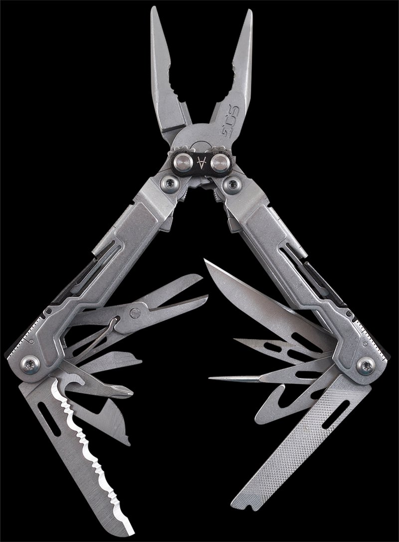 S.O.G PowerPint Mini Multi-Tool 5Cr15MoV Stonewashed Stainless 18 Tools