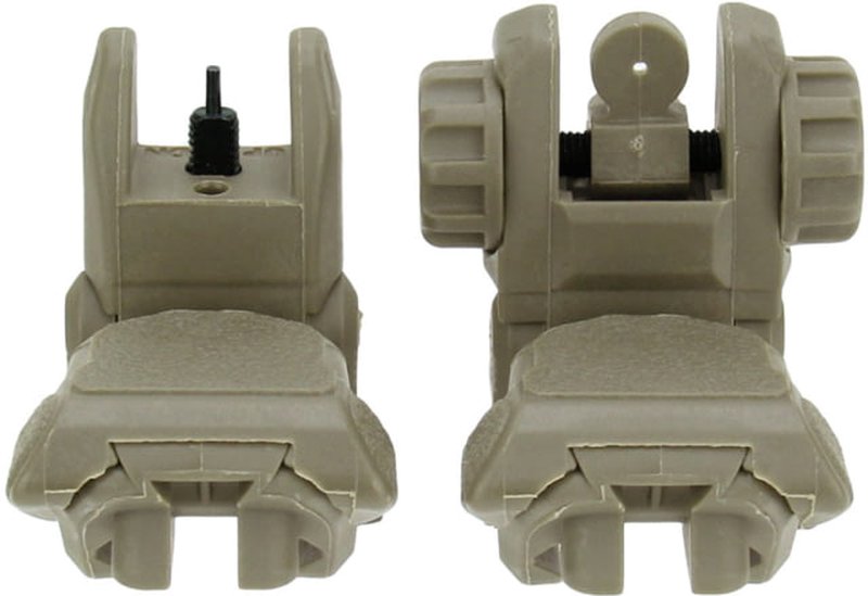 TacFire Same Plane Front and Rear Polymer Flip-Up Sights IS008T