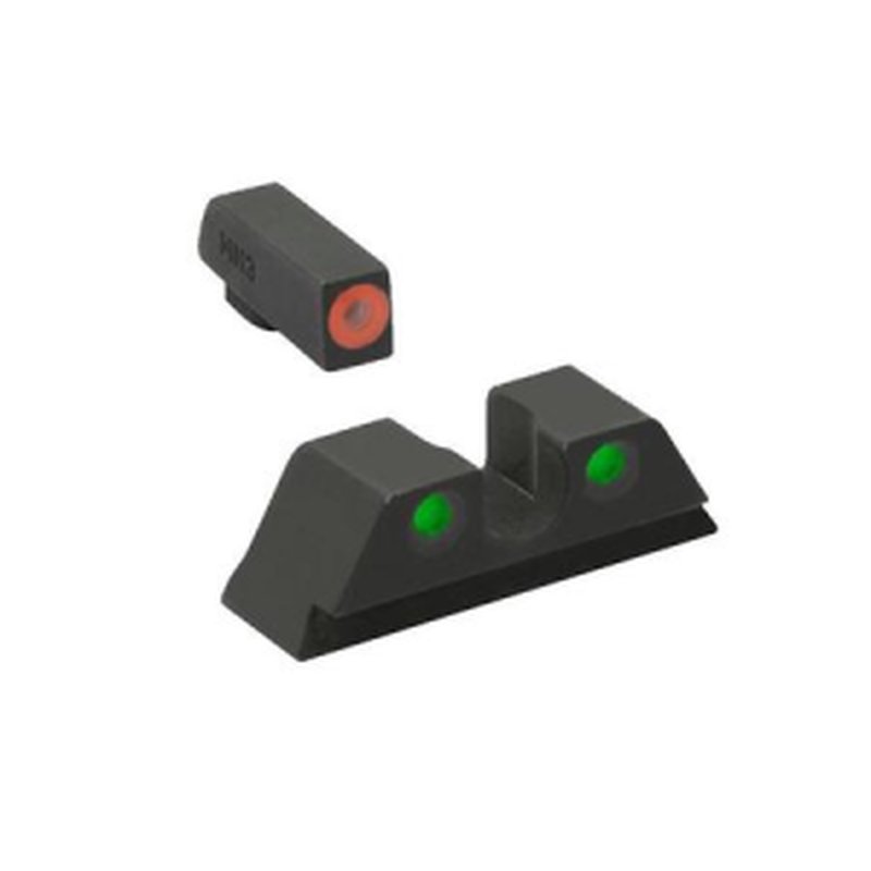 Meprolight HVS Tritium U-Notch Night Sights for Glock (Green/Orange)
