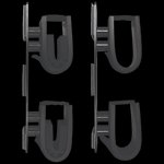Rugged Gear Dual Lock Double Hook Gun Holder Black Metal 2-Pack Vehicle Mount