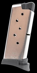 FN 503 9mm Luger Stainless Steel Magazine 6-Round with Black Base Pad