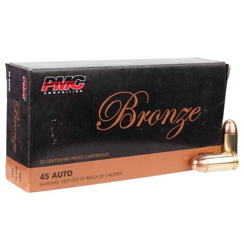PMC Bronze 45 Auto 230 Grain FMJ Centerfire Handgun Ammo (50 Rounds)