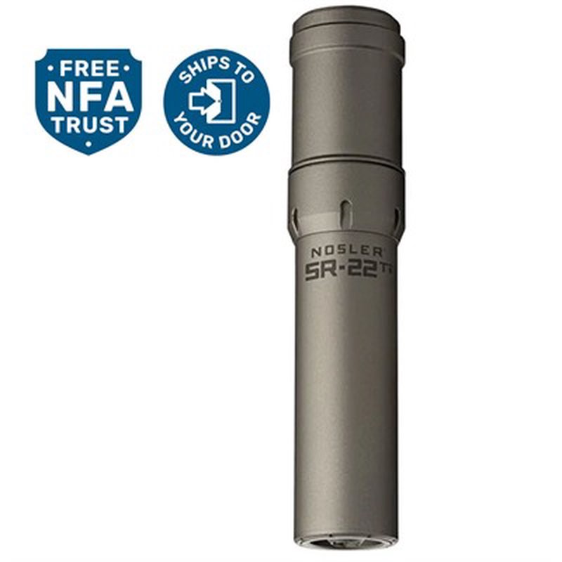 NOSLER SR-22TiH HUB 22 CALIBER RIFLE SUPPRESSOR