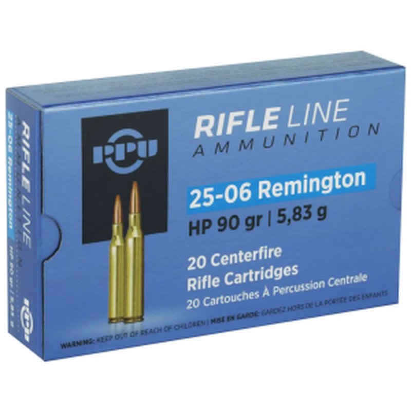 PPU 25-06REM Rifle Ammunition 90gr HP 20rd BX 200rd CS