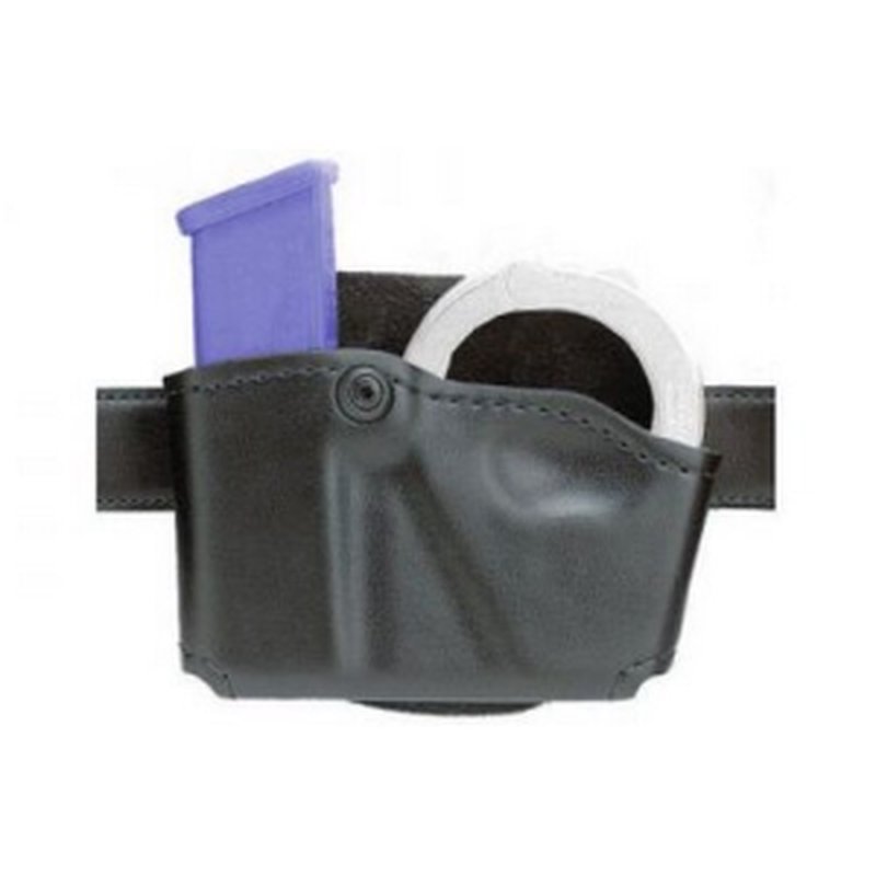Safariland 573 Open Top Magazine and Handcuff Pouch Fits Glock 17/22 Plain Black Left Hand