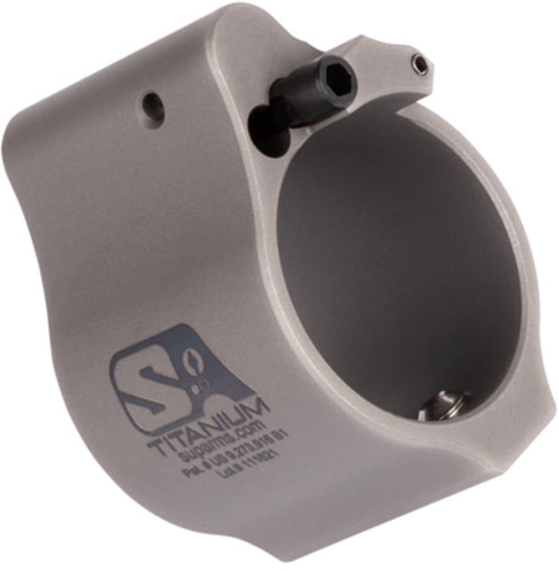 Superlative Arms Titanium Adjustable Bleed Off AR-15/AR-10 Gas Block .936in Solid Set Screw DLC Grey