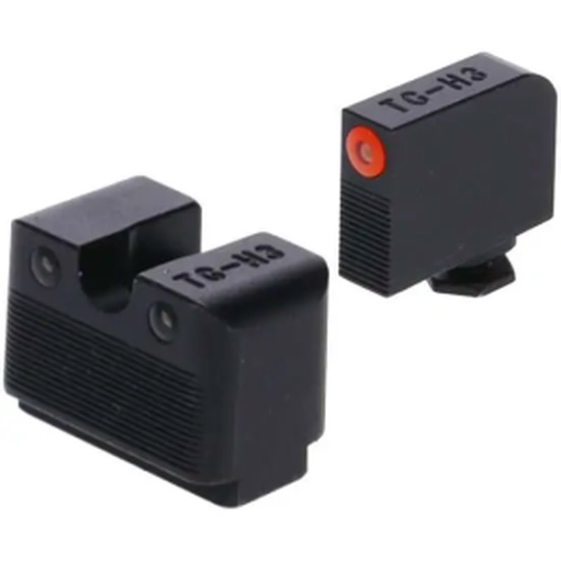 Truglo TG231G1MC Tritium Pro Glock MOS Front Sight Green Tritium Orange Outline Black Nitride Frame