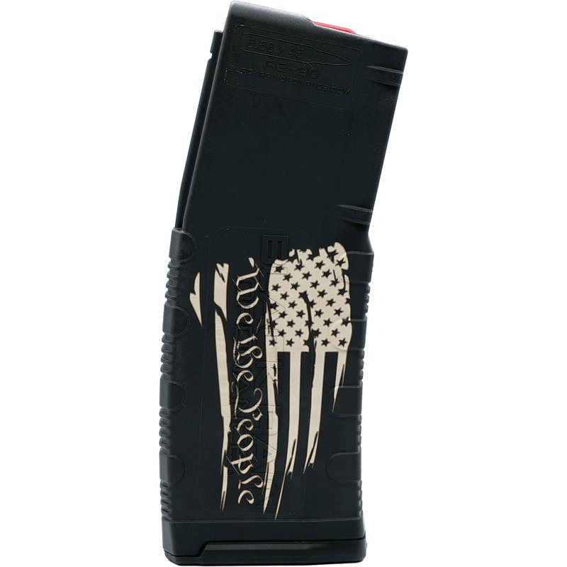 Black Rain Ordnance We The People Tattered Flag 30rds 5.56x45mm/.223 Remington, Black/Tan