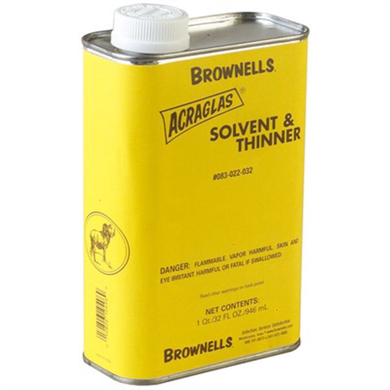 Brownells Acraglas Solvent & Thinner 1 Quart Stock Bedding Solvent