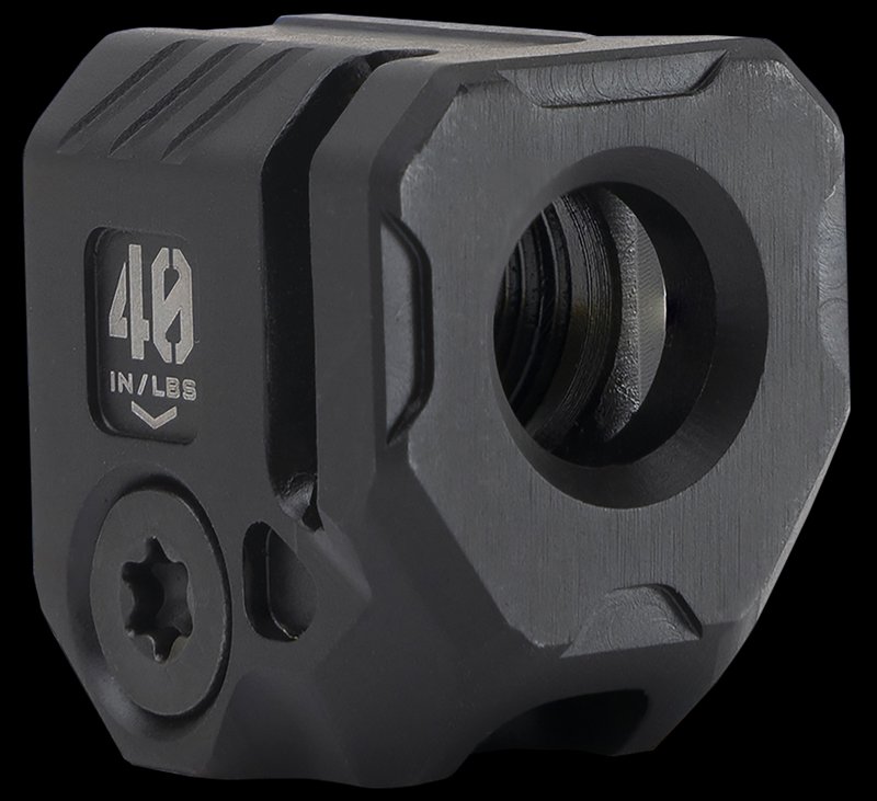 Strike MCQUAD Micro Threaded Pistol Compensator 1/2x28 Black Oxide Steel 0.89in OAL