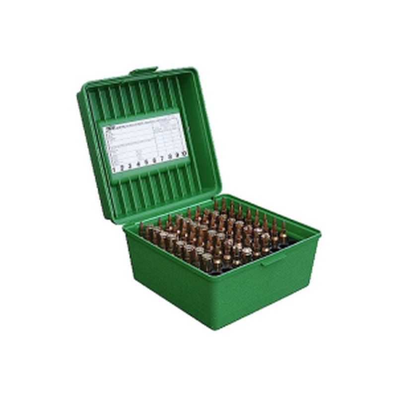 MTM Deluxe R-100 Multi-Caliber 100rd Green Ammo Box