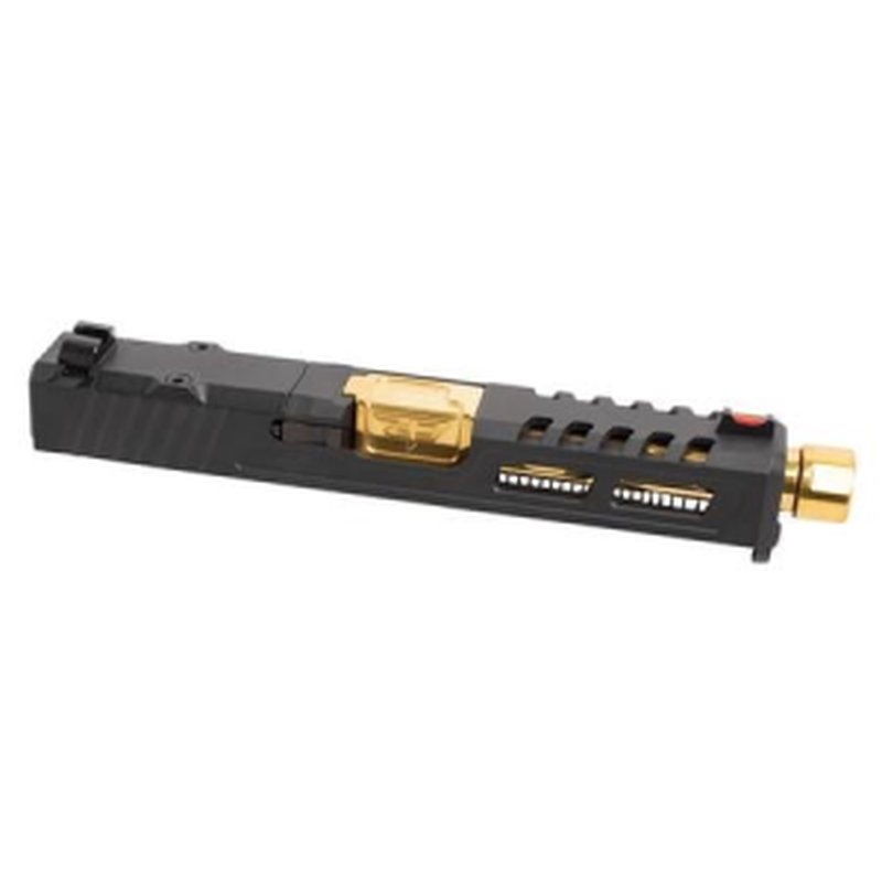 Zaffiri Precision Glock 19 Gen3 Complete Upper Optics Cut Armor Black Gold Threaded Barrel